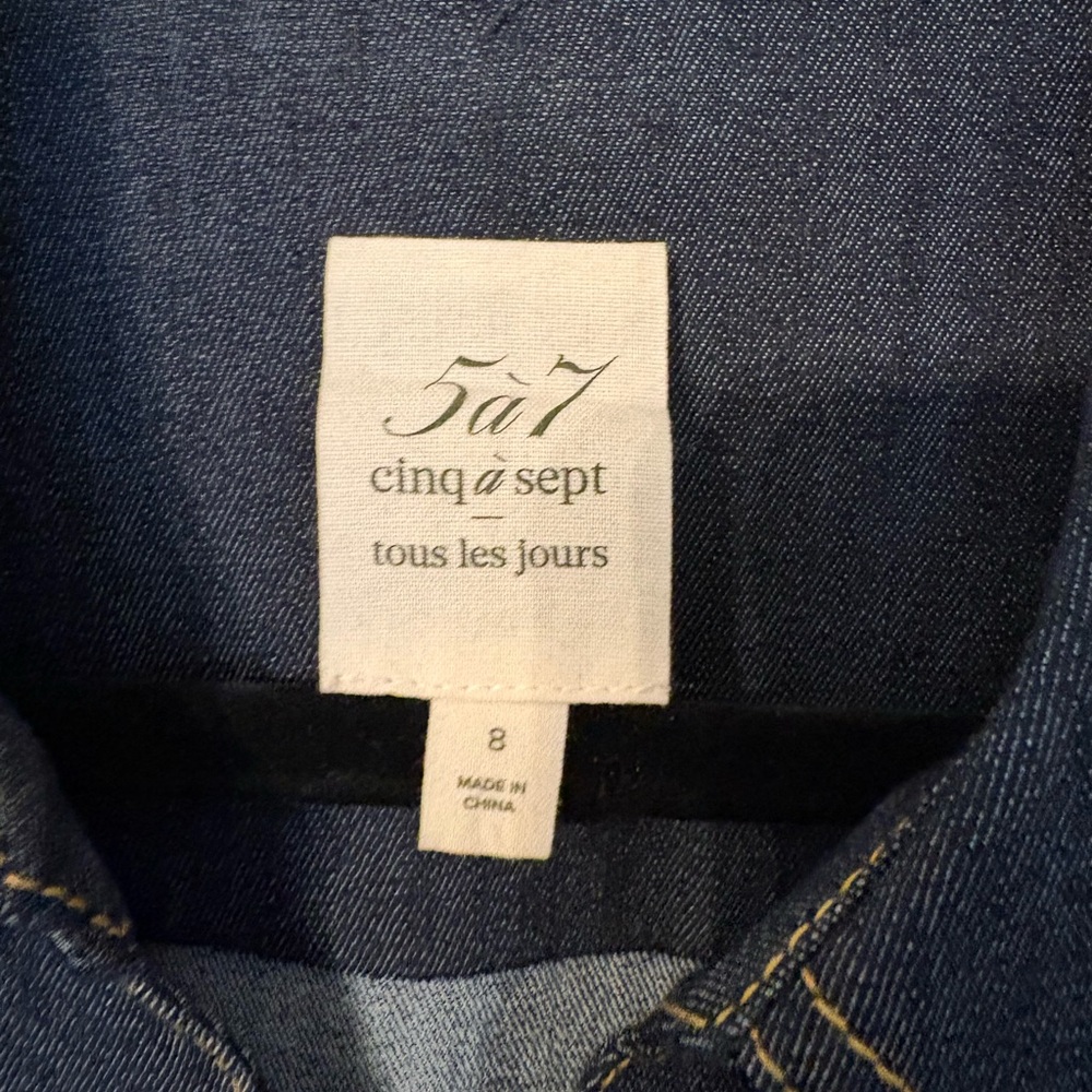 Cinq a Cept Suzie Denim Puff-Sleeve Midi Dress - Picture 6 of 10